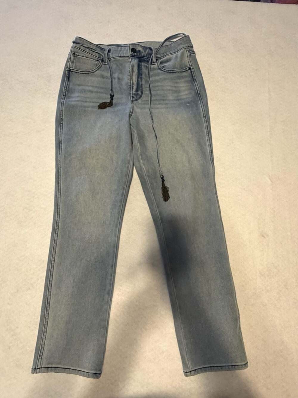 White House Black Market The Straight High Rise Sculpt Belted Jeans Size 8